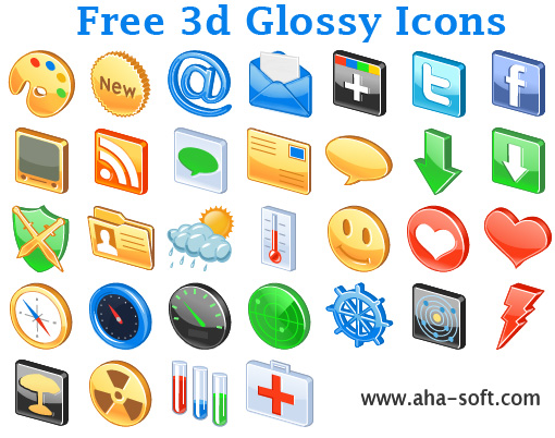 Free 3d Glossy Icons
