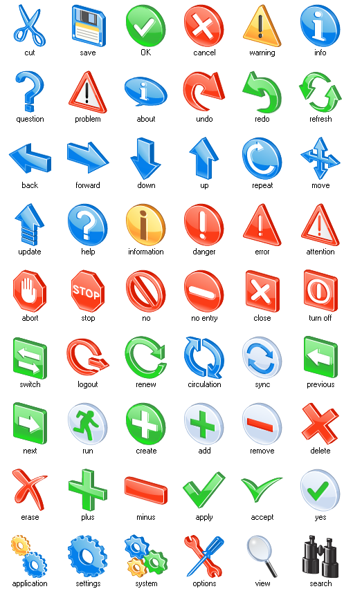 Free 3d Glossy Interface Icons