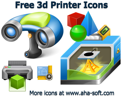 Free 3d Printer Icon Set set is a great icon pack for 3d design software