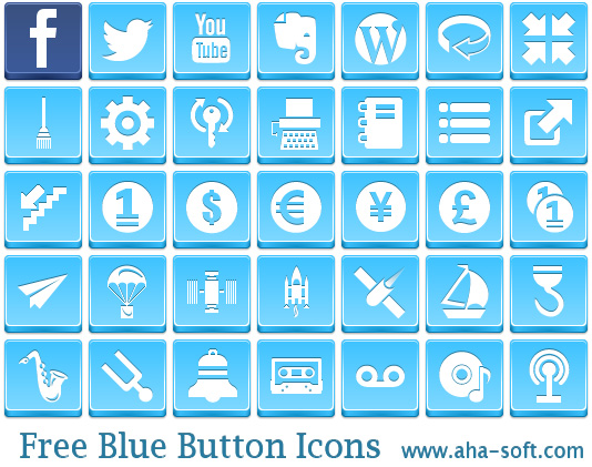 Free Blue Button Icons screenshot