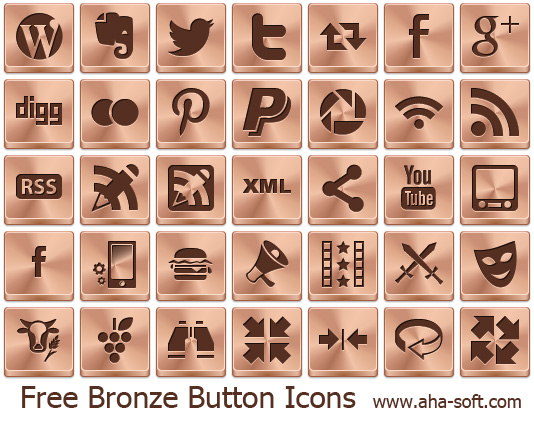 Free Bronze Button Icons 2013.1 full