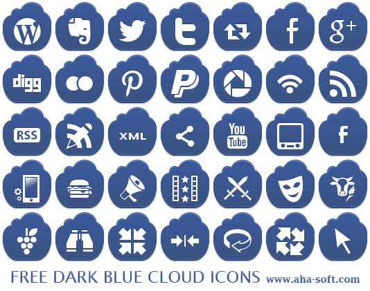 Free Dark Blue Cloud Icons