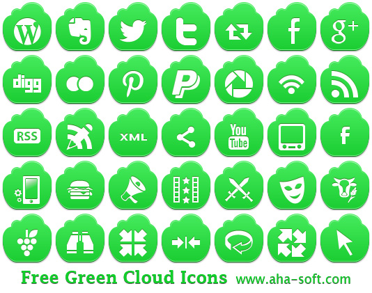 Free Green Cloud Icons