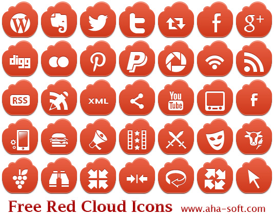 Free Red Cloud Icons