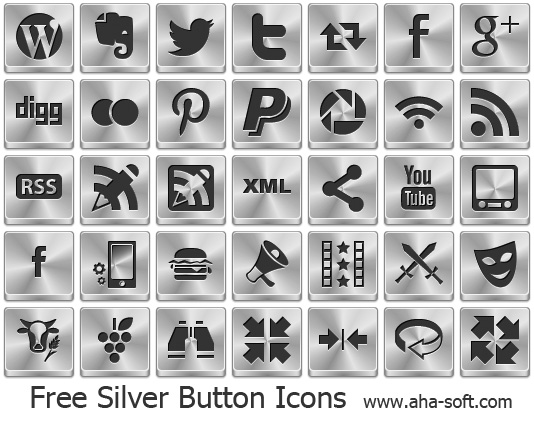 Free Silver Button Icons 2013.2 full