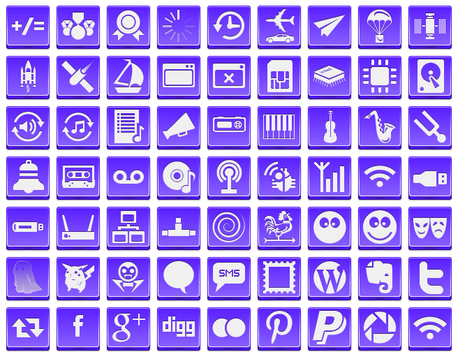 Free Violet Button Icons