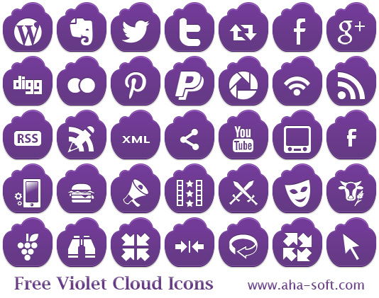 Free Violet Cloud Icons