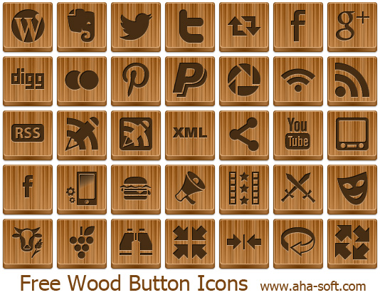 Free Wood Button Icons