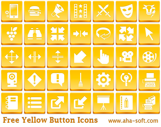 Free Yellow Button Icons