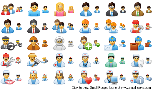 business people icon. Small People Icons