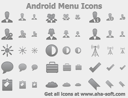 Sleek and attractive icons in standard resolutions for great modern apps.