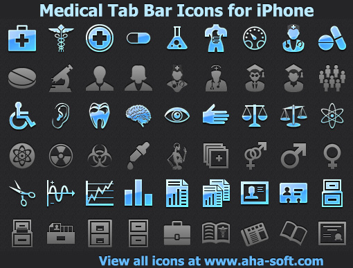 Enhance your medicine-related iPhone software or website with tab bar icons