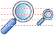 Blue magnifier icons