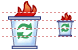 Burning trash can icons