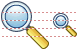 Yellow magnifier icons