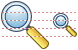 Yellow magnifier icon