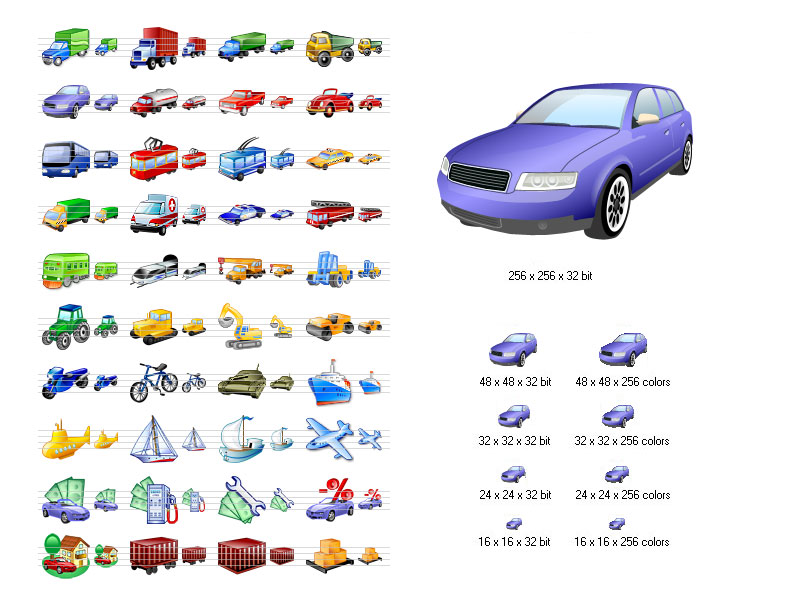 Windows 8 Transport Icon Set full